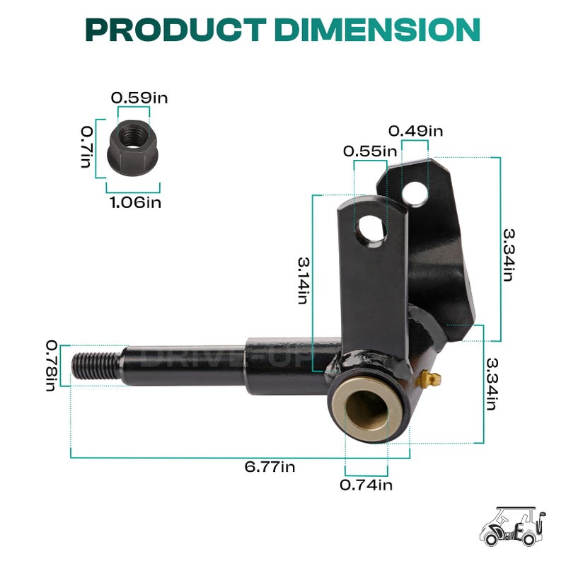 Drive-up Club Car Passenger Side Spindle Assembly for Precedent 2004-up and Tempo 2018-up Golf Cart - Image 4